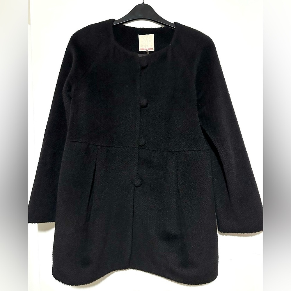 Rebecca Taylor Wool Blend Pleated Coat Size 6